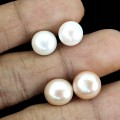 Srebrne kolczyki natural kremowe perły delikatne 3