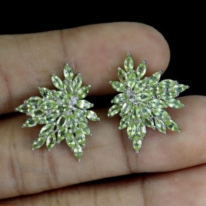 Srebrne piękne kolczyki naturalne oliwiny 925 3