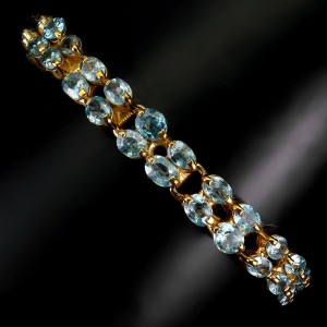 Bransoletka naturalne niebieskie cyrkony srebro piękna