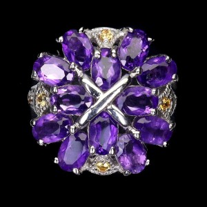 Piękny pierścionek ametysty szafiry Songea naturalne r 16