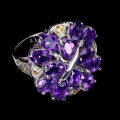 Piękny pierścionek ametysty szafiry Songea naturalne r 16