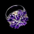 Piękny pierścionek ametysty szafiry Songea naturalne r 16