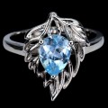 925 Pierścionek r 17 naturalny sky topaz delikatny