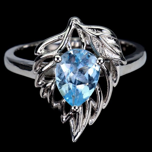 925 Pierścionek r 17 naturalny sky topaz delikatny