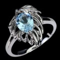 925 Pierścionek r 17 naturalny sky topaz delikatny