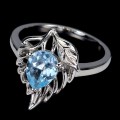 925 Pierścionek r 17 naturalny sky topaz delikatny
