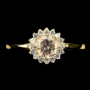 Pierścionek delikatny srebrny 925 naturalny morganit r 12