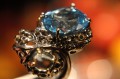 925 Srebrny pierścionek naturalny topaz akwamaryn szafiry r 16.5