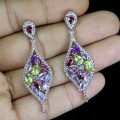 1 Kolczyki naturalne oliwiny ametysty granaty tanzanity 925