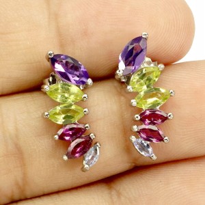 Kolczyki delikatne naturalne oliwiny ametysty granaty tanzanity 1 925