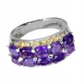 Piękny pierścionek ametysty szafiry Songea naturalne r 17.5