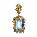 Wisiorek srebrny naturalny 17ct topaz sky cytryny kianity turmaliny