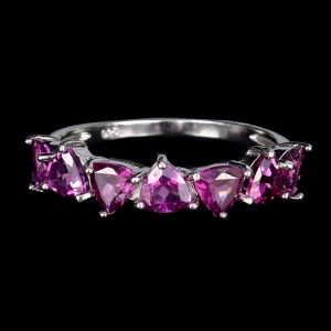 Pierścionek delikatny srebro 925 granaty rodolity r 14.5