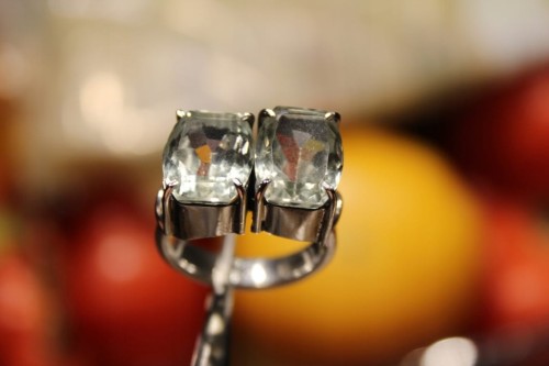 Pierścionek srebrny prasiolity r. 19