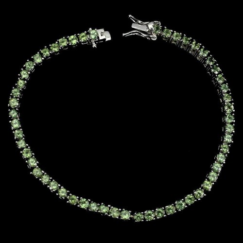 Bransoletka srebrna 925 naturalne apatyty zielone