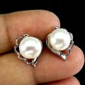 925 Srebrne delikatne piękne kolczyki naturalne perły barokowe 1