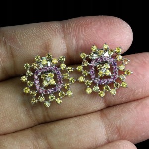 1 Kolczyki naturalne szafiry Songea granaty srebro 925