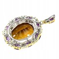 Wisiorek 38ct cytryn naturalne ametysty szmaragdy oliwiny 925