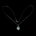 Naszyjnik delikatny naturalny Sky Blue topaz cyrkonie 925 piękny