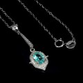Naszyjnik naturalny topaz paraiba blue 925 delikatny