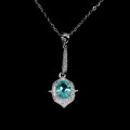 Naszyjnik naturalny topaz paraiba blue 925 delikatny