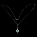 Naszyjnik naturalny topaz paraiba blue 925 delikatny