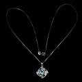 Naszyjnik delikatny naturalny Sky Blue topaz białe topazy 925