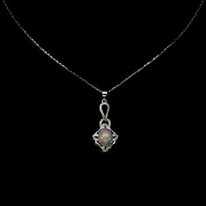 Srebrny 925 naszyjnik piękny naturalny ognisty opal cyrkonie 925