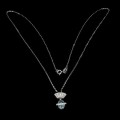 Piękny naszyjnik delikatny naturalny Sky Blue topaz cyrkonie 925