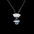 Piękny naszyjnik delikatny naturalny Sky Blue topaz cyrkonie 925