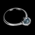 Delikatny pierścionek r 16 srebrny naturalny Sky Blue Topaz cyrkonie