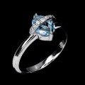 Delikatny pierścionek r 16 srebrny naturalny Sky Blue Topaz cyrkonie