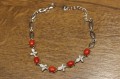 Bracelet natural corals cubic zirconia 925 silver 3