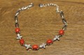 Bracelet natural corals cubic zirconia 925 silver 3