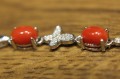 Bracelet natural corals cubic zirconia 925 silver 3