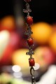Bracelet natural corals cubic zirconia 925 silver 3