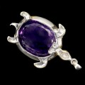 Wisiorek srebrny 925 naturalny 37.5ct ametyst żółw