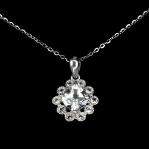 925 Srebro delikatny naszyjnik naturalne białe topazy