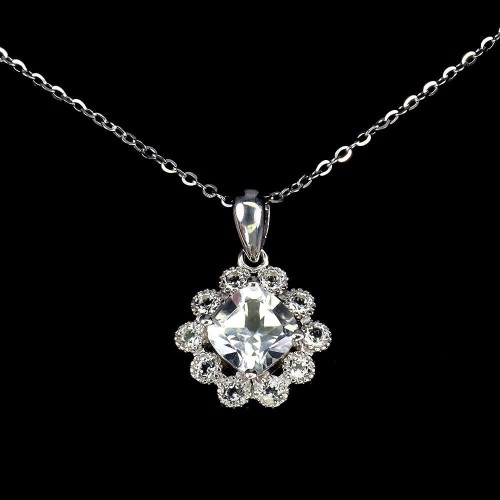 925 Srebro delikatny naszyjnik naturalne białe topazy