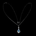 925 Naszyjnik delikatny cyrkonie Swiss Blue topaz naturalny