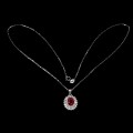 Piękny naszyjnik naturalny rubin cyrkonie delikatny 925