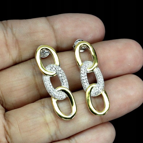 Srebro delikatne kolczyki cyrkonie AAA 5 925