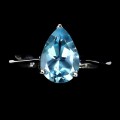 Delikatny pierścionek r 16 srebrny naturalny Sky Blue Topaz