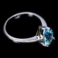 Delikatny pierścionek r 16 srebrny naturalny Sky Blue Topaz