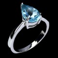 Delikatny pierścionek r 16 srebrny naturalny Sky Blue Topaz