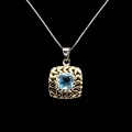 Piękny delikatny naszyjnik naturalny Sky Blue topaz 925