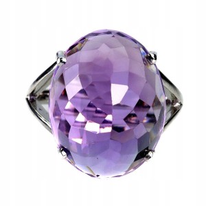 Piękny pierścionek srebrny naturalny 18ct ametyst r 17 925
