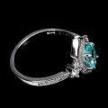 925 Delikatny pierścionek paraiba blue topaz cyrkonie r 15