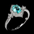 925 Delikatny pierścionek paraiba blue topaz cyrkonie r 15