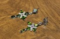 Silver earrings natural diopside garnet 925 3